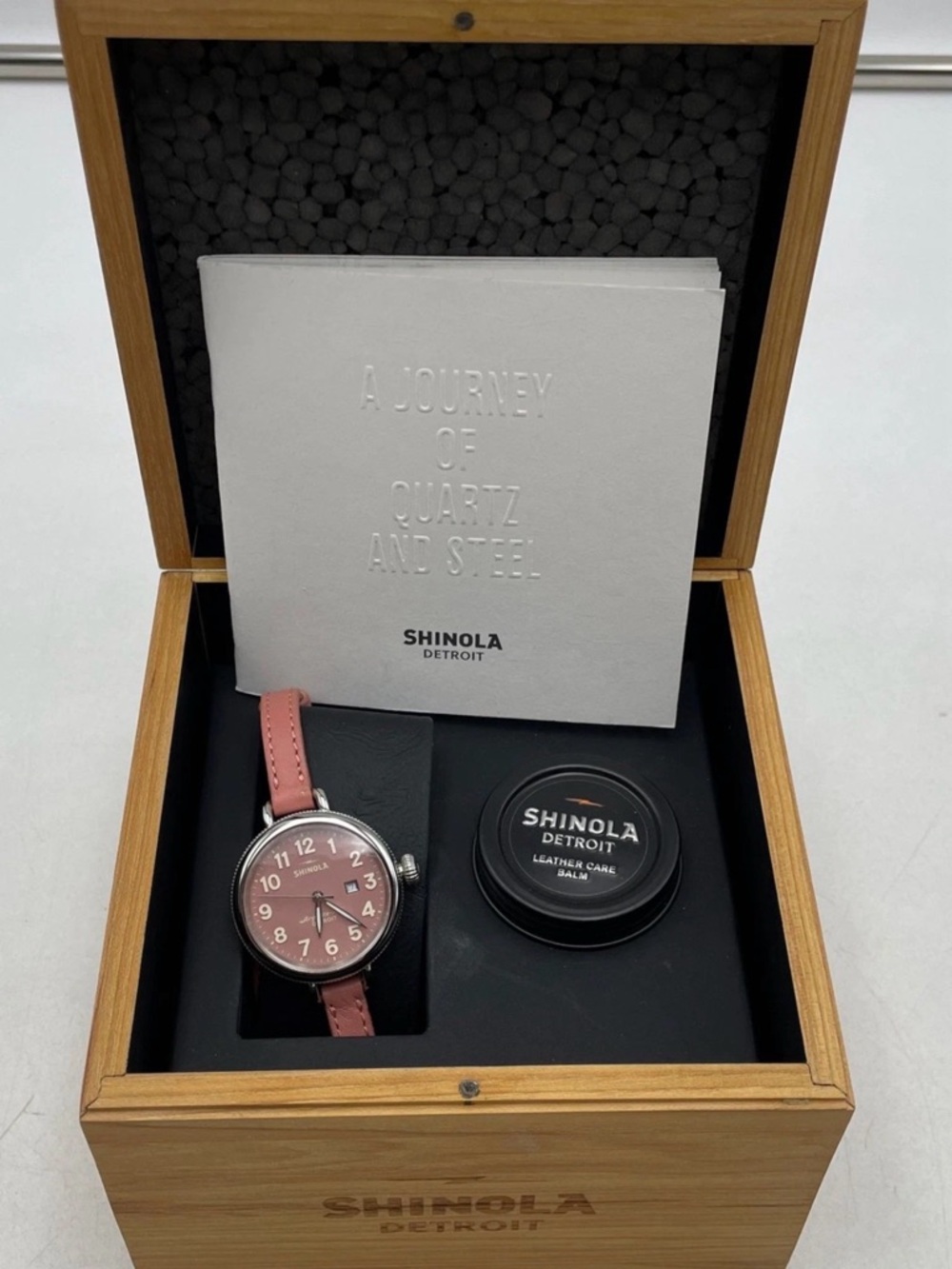 Shinola Women’s  Pink Leather Strap Watch